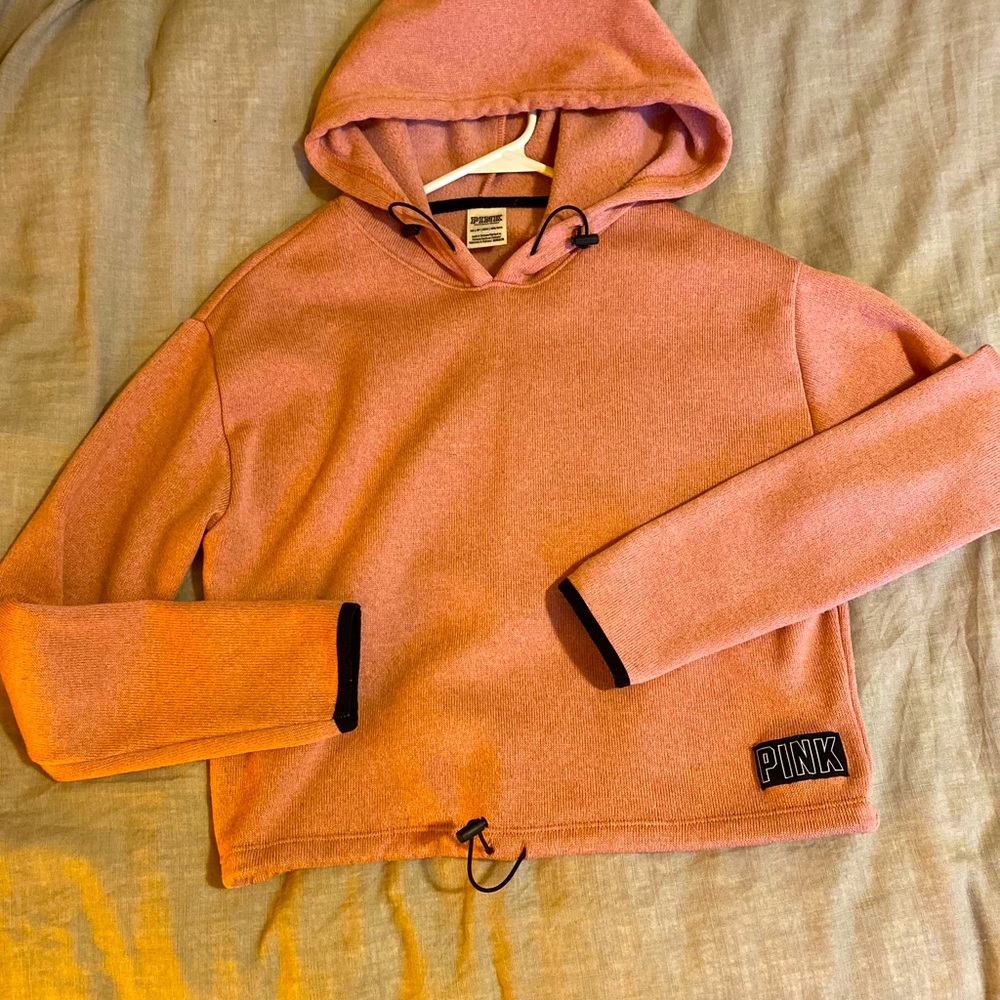 Pink Cropped Hoodie